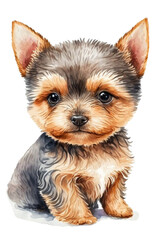 Yorkshire Terrier Watercolor Clipart Created with Generative AI Tools