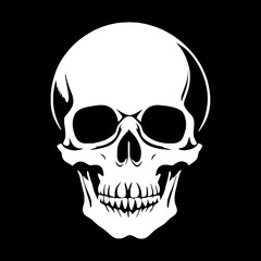 skull bones skeleton logo simple black  tattoo