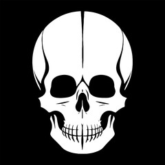 skull bones skeleton logo simple black  tattoo