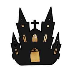 Halloween Castle With Cross