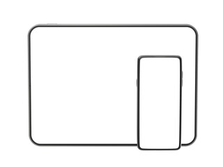 Smartphone and tablet computer, front view