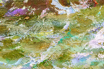 Colorful abstract oil painting art background. Texture of canvas and oil.