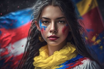 Independencia de Colombia, Colombia national day, independence holiday, banner poster postcard, patriotism, pride, authenticity official symbols and colors, July 20, background.
