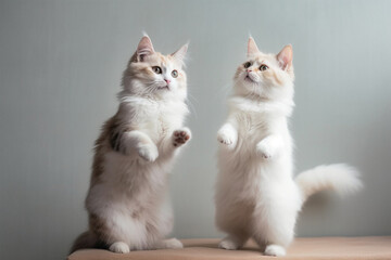 Generative AI.
a pair of cats was standing and waving