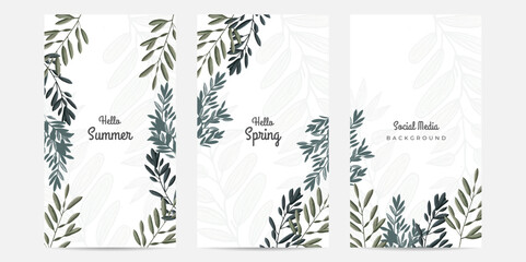 Vector beautiful hand drawn spring flower summer spring floral flower colourful colorful social media template