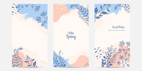 Vector flat design spring summer spring floral flower colourful colorful social media template