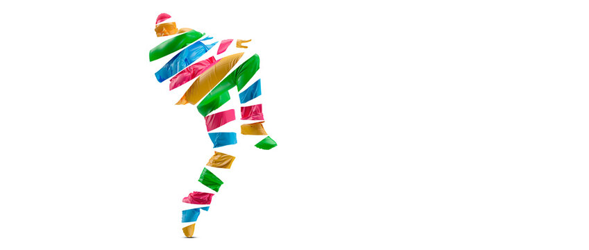 recommend clip art: Abstract silhouette of a young hip-hop dancer, breake dancing man isolated on white background.