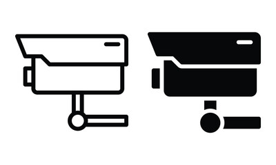 CCTV icon with outline and glyph style.