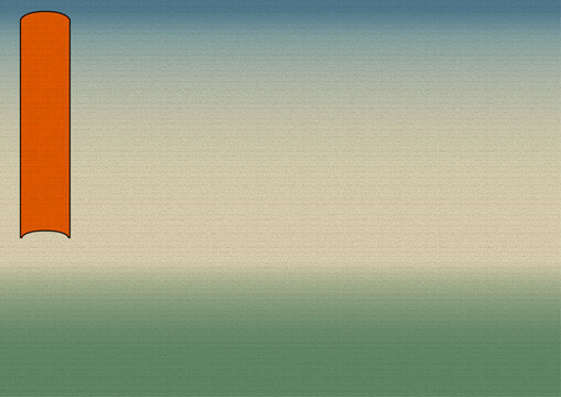 浮世絵の背景イラスト素材。和風の日本画グラデーション。空色と山藍摺