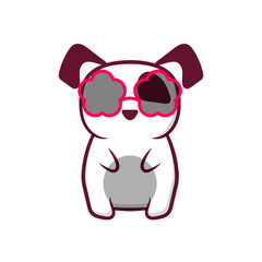 Dog cute animal sticker. fun, indoors, face, smiling, dogs, furry, beauty. Vector Illustration