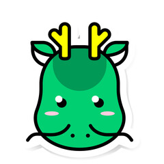 Dragon cute animal sticker. background, monster, animal, design, vector, asian, symbol. Vector Illustration