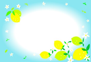 Naklejka premium レモンのかわいくて爽やかな背景イラスト