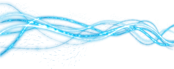 blue shimmering line of light