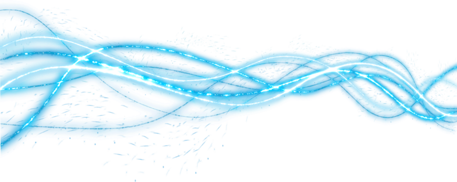 blue shimmering line of light