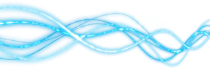 transparent blue sparkling light line