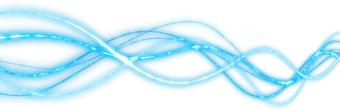 transparent blue sparkling light line