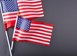 Obraz premium Happy fourth of July, USA Independence Day. 4th of July greeting card template of American flag background.