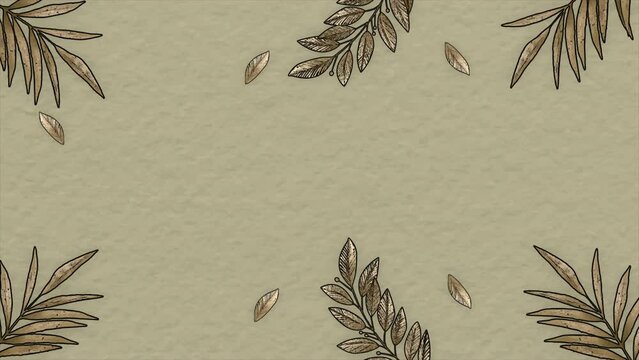 Backgrounds. Gilded Paper Plants with Stop Motion Effect.  (It can also be used vertically.)
