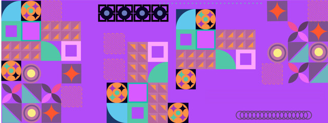 Vector flat colorful colourful geometric shapes background