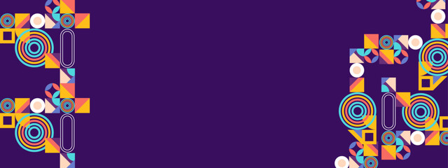 Vector colorful colourful graphic of flat geometric background design template