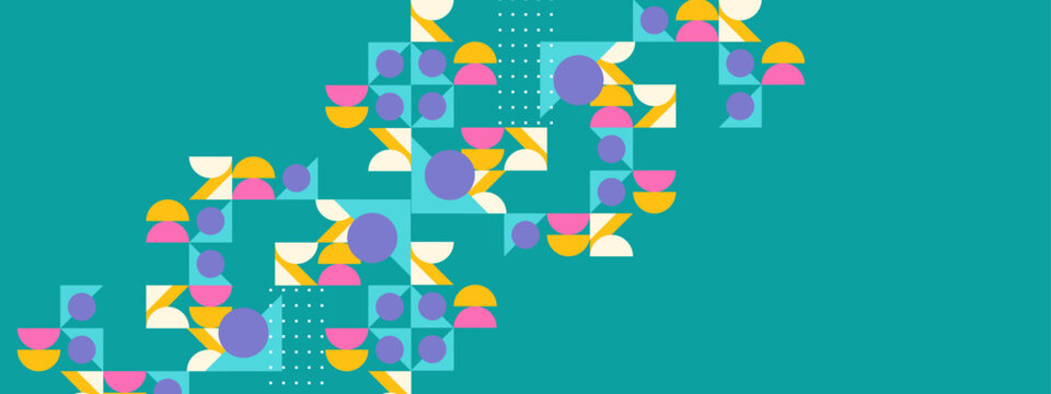 Flat design colorful colourful geometric mosaic pattern background