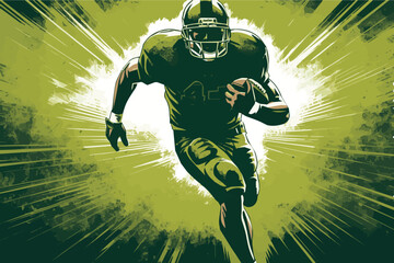 an portrait rugby player is running to the goal  © VECTOR SKY