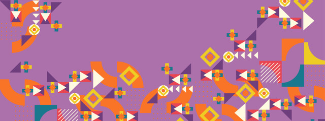 Vector flat mosaic background with shapes colorful colourful