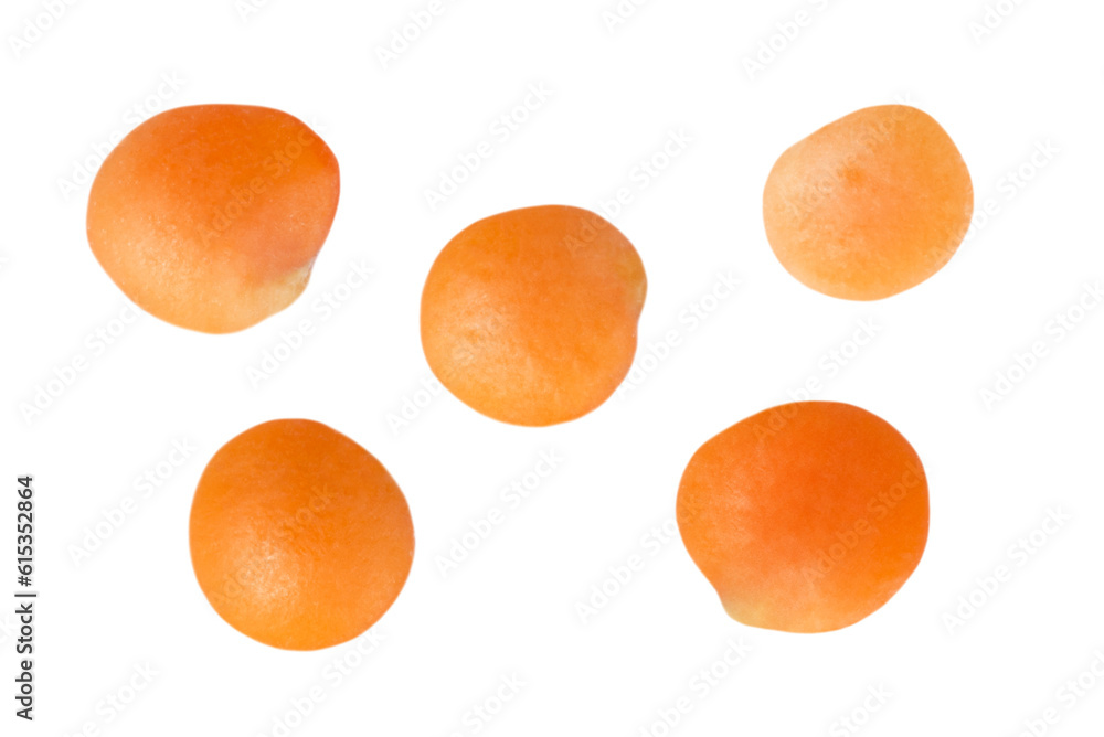 Wall mural Set of red lentils isolated on transparent background.