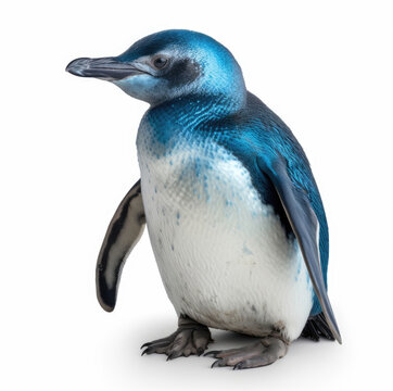 Blue penguin isolated on white