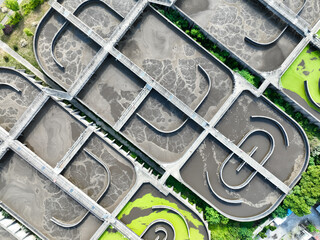 sewage treatment plant in city