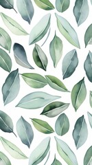 Aromatic Bay leaves Spice Background, Vertical Watercolor Illustration. Healthy Vegetarian Diet. Ai Generated Soft Colored Watercolor Illustration with Delicious Flavory Bay leaves Spice.