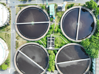 sewage treatment plant in city