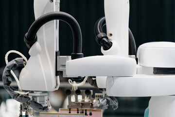 robot arm working in factory