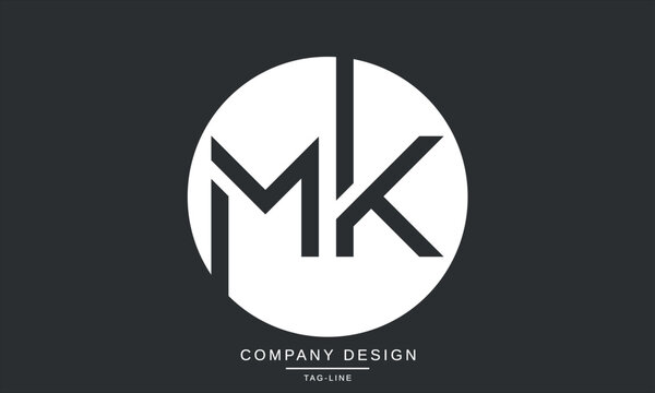 MK, KM, Abstract Letters Logo Monogram
