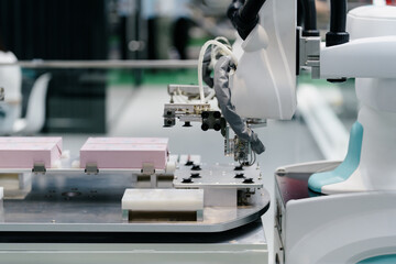 robot arm working in factory 