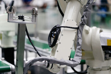 robot arm working in factory 