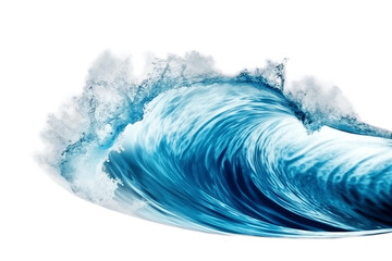 Blue Ocean Wave Isolated on Transparent Background. AI