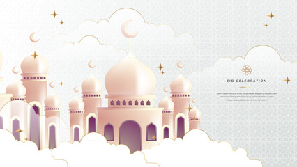 Vector realistic eid al-fitr eid adha ramadan kareem white background illustration