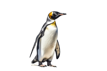 Fototapeta na wymiar Penguin Standing on Transparent Background. AI