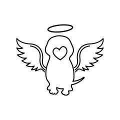 Dog with wings icon vector. angel illustration sign. wings symbol.