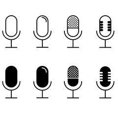 Microphone icon vector set. Mic illustration sign collection. Karaoke symbol.