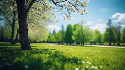 Fototapeta premium Blur park garden tree in nature background