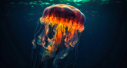 jellyfish swimming under the ocean