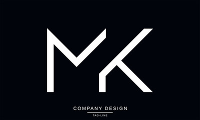 MK, KM, Abstract Letters Logo Monogram