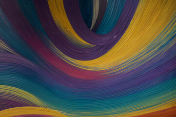 Fototapeta premium Abstract AI generated background. Colourful dynamic shapes, lines and waves with main colors of red, blue and yellow