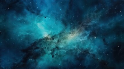 Abstract blue galaxy space background, colorful cosmos universe backdrop