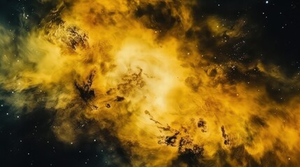 Abstract dark yellow galaxy space background, colorful cosmos universe backdrop