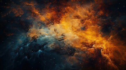 Abstract orange galaxy space background, colorful cosmos universe backdrop