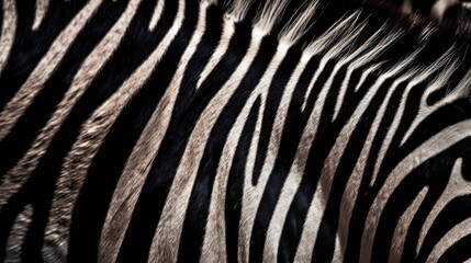 Fototapeta na wymiar Skin zebra animal texture closeup, stripe pattern backdrop