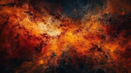 Abstract orange galaxy space background, colorful cosmos universe backdrop